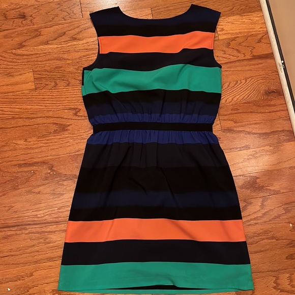 Loft Medium Sleeveless Horizontal Wide Striped Dress - Picture 2 of 4